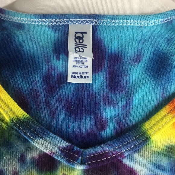 Tie Dye Happy Face Womens Shirt Sz Medium Blue - Picture 8 of 8